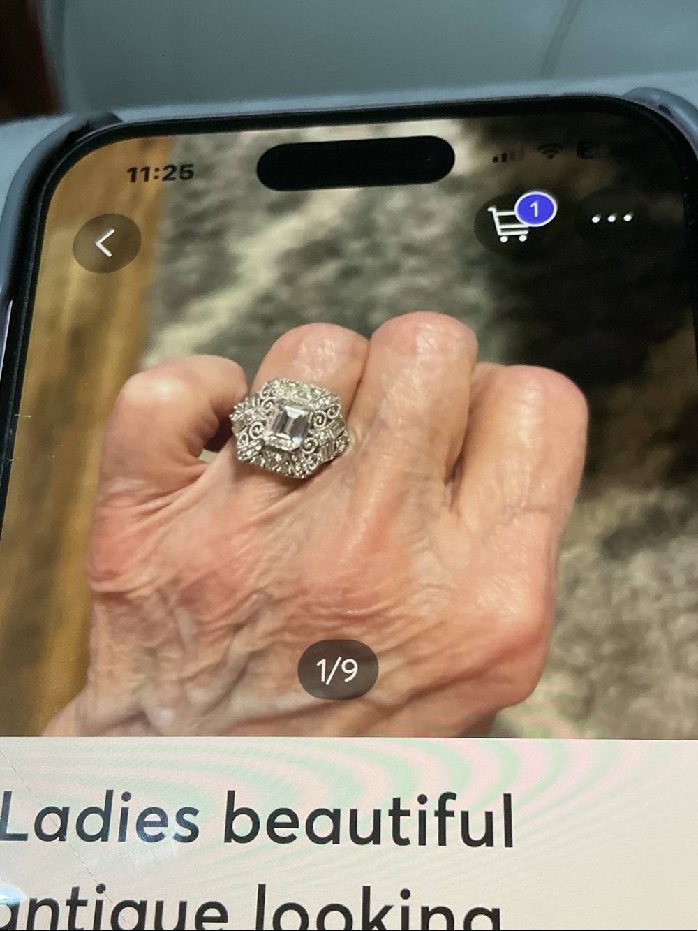 Vintage-Inspired Silver Cocktail Ring with Clear Center Stone - Women's Jewelry